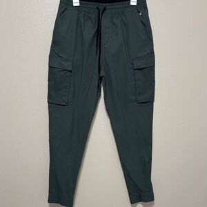 Men's Dark Green Active Cargo Jogger Pants Lightweight Performance